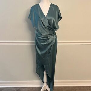 Elegant Asymmetrical Teal Dress